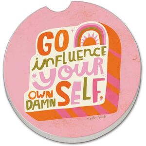 CounterArt Influence 2 Pack Absorbent Stone Coaster for Vehicle Cup Holder 2.6” Diameter Manufactured in The USA Multi 2.5 In. L X 2.5 In. W X 1.0 In. D CounterArt Influence 2 Pack Absorbent Stone Coaster for Vehicle Cup Holder 2.6” Diameter Manufactured in The USA Multi 2.5 In. L X 2.5 In. W X 1.0 In. D
