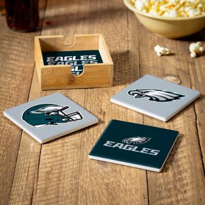 Evergreen Philadelphia Eagles 4-Piece Ceramic Coasters Set with Wood Caddy Multi-Color 4.0 In. L X 4.0 In. W X 2.0 In. H Evergreen Philadelphia Eagles 4-Piece Ceramic Coasters Set with Wood Caddy Multi-Color 4.0 In. L X 4.0 In. W X 2.0 In. H