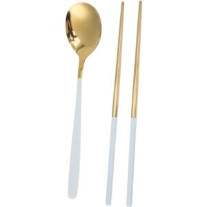 Unique 1 Set Flatware Sets Dishwasher Safe Spoon Chopsticks 2-Piece Set with Box 410 Stainless Steel Silver Tone 23.7x6x6cm Gold Tone White 0.01 In. L X 0.01 In. W X 0.01 In. H Unique 1 Set Flatware Sets Dishwasher Safe Spoon Chopsticks 2-Piece Set with Box 410 Stainless Steel Silver Tone 23.7x6x6cm Gold Tone White 0.01 In. L X 0.01 In. W X 0.01 In. H