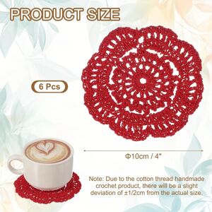 Unique Crochet Doilies Handmade Tray Doilies Round Cloth Placemats Lace Coasters for Crafts, Daily Use, Festivals, Home Decoration Dark Red 4 inch Unique Crochet Doilies Handmade Tray Doilies Round Cloth Placemats Lace Coasters for Crafts, Daily Use, Festivals, Home Decoration Dark Red 4 inch