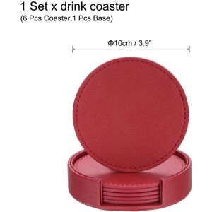 Unique 1 Set Leather Drink Coaster for Coffee Tabletop Protection Wine Red 0.1 In. W X 0.0 In. D Unique 1 Set Leather Drink Coaster for Coffee Tabletop Protection Wine Red 0.1 In. W X 0.0 In. D
