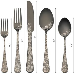 Unique 20 PCS Silverware Set, Stainless Steel Flatware Set, Mirror Polished Cutlery Set, Serving Utensils Set for Tableware - 20 PCS Black 20 PCS Unique 20 PCS Silverware Set, Stainless Steel Flatware Set, Mirror Polished Cutlery Set, Serving Utensils Set for Tableware - 20 PCS Black 20 PCS