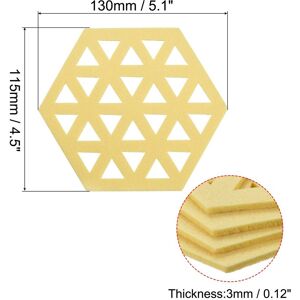 Unique Felt Coasters, Hexagonal Pad Coaster for Drink Cup Pot Bowl Vase Light Yellow 0.1 In. L X 0.45 In. W X 0.1 In. H Unique Felt Coasters, Hexagonal Pad Coaster for Drink Cup Pot Bowl Vase Light Yellow 0.1 In. L X 0.45 In. W X 0.1 In. H