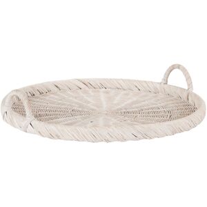 Kate and Laurel Cormont Rattan Serving Tray White 23x23 Kate and Laurel Cormont Rattan Serving Tray White 23x23