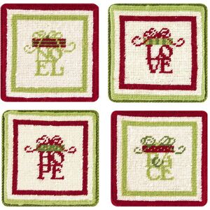 C&F Home Love, Hope, Noel, Peace Petit Point Coaster Cream 4.0 In. L X 4.0 In. W X 0.25 In. H C&F Home Love, Hope, Noel, Peace Petit Point Coaster Cream 4.0 In. L X 4.0 In. W X 0.25 In. H