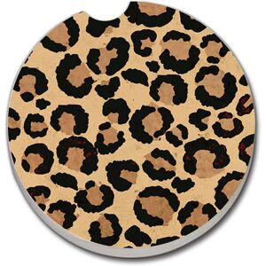 Counterart Absorbent Stoneware Car Coaster, Leopard Print, Set of 2 - 2.5 Multi 2.5 Counterart Absorbent Stoneware Car Coaster, Leopard Print, Set of 2 - 2.5 Multi 2.5