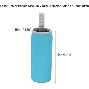 Unique Water Bottle Sleeve Neoprene Carrier Non Slip Protective Glass Bottles Cover with Strap for Cool or Hot Drinks - 500ml Blue 500ml Unique Water Bottle Sleeve Neoprene Carrier Non Slip Protective Glass Bottles Cover with Strap for Cool or Hot Drinks - 500ml Blue 500ml