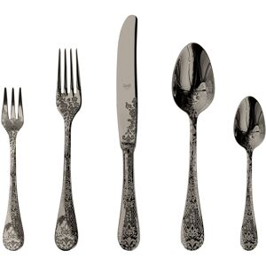 Mepra Casablanca Flatware Set with Cake Forks - 30 Pieces Black Gold Service for 6 Mepra Casablanca Flatware Set with Cake Forks - 30 Pieces Black Gold Service for 6