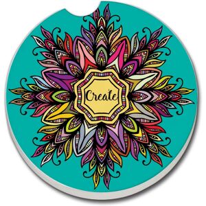 Counterart Absorbent Stoneware Car Coaster, Create Mandala, Set of 2 - 2.5 Multi 2.5 Counterart Absorbent Stoneware Car Coaster, Create Mandala, Set of 2 - 2.5 Multi 2.5