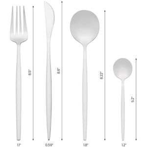 Unique 20 Pcs Silverware Set, Stainless Steel Flatware Set, Mirror Polished Cutlery Set, Serving Utensils Set for Kitchen Dining Silver 20 PCS Unique 20 Pcs Silverware Set, Stainless Steel Flatware Set, Mirror Polished Cutlery Set, Serving Utensils Set for Kitchen Dining Silver 20 PCS