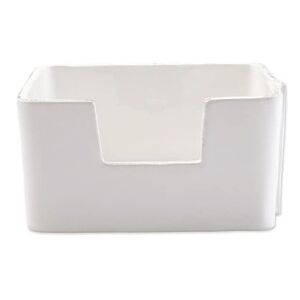 Vietri Melamine Lastra White Cocktail Napkin Holder White 9.5 In. L X 9.5 In. W X 3.25 In. H Vietri Melamine Lastra White Cocktail Napkin Holder White 9.5 In. L X 9.5 In. W X 3.25 In. H