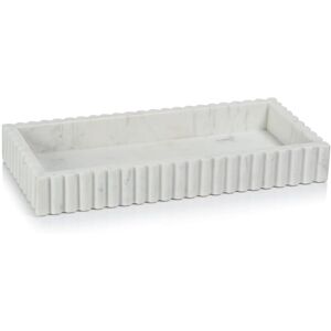 Zodax Calabria Scalloped Vanity Marble Tray - White Medium Zodax Calabria Scalloped Vanity Marble Tray - White Medium