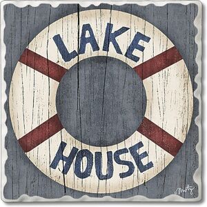 Counterart Absorbent Stone Coasters - Lake House Preserver - Set of 4 - 4x4x100 4x4x100 Counterart Absorbent Stone Coasters - Lake House Preserver - Set of 4 - 4x4x100 4x4x100