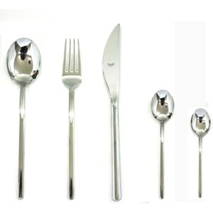 Mepra Sveva Flatware Set with Moka Spoons - 30 Pieces - Stainless Steel Silver Service for 6 Mepra Sveva Flatware Set with Moka Spoons - 30 Pieces - Stainless Steel Silver Service for 6