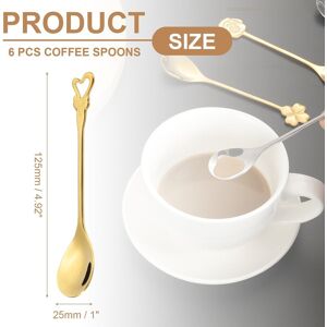 Unique Coffee Spoons, Heart Tea Spoons Stainless Steel, - 5inch Gold 5inch Unique Coffee Spoons, Heart Tea Spoons Stainless Steel, - 5inch Gold 5inch