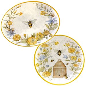 Certified International Bee Sweet 2-Piece Melamine Platter Set Multi-Color 14.0 In. W X 18.0 In. D Certified International Bee Sweet 2-Piece Melamine Platter Set Multi-Color 14.0 In. W X 18.0 In. D