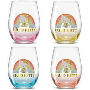 JoyJolt Hello Kitty Sweet Rainbow Stemless Drinking Glasses - 19 oz - Set of 4 Multi Set of 4 JoyJolt Hello Kitty Sweet Rainbow Stemless Drinking Glasses - 19 oz - Set of 4 Multi Set of 4