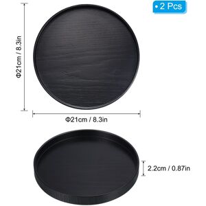 Unique 2pcs Wood Serving Tray Round Decorative Platter Home Kitchen Table 8 Inch Unique 2pcs Wood Serving Tray Round Decorative Platter Home Kitchen Table 8 Inch