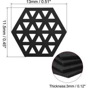 Unique Felt Coaster, Hexagonal Pad Coaster for Drink Cup Pot Bowl Vase Black 0.45 In. W X 0.12 In. D Unique Felt Coaster, Hexagonal Pad Coaster for Drink Cup Pot Bowl Vase Black 0.45 In. W X 0.12 In. D