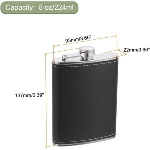 Unique 8oz Stainless Steel Hip Flask Set with Cup Funnel for Camping Hiking Matte Black Black 0.1 In. L X 0.1 In. W X 0.1 In. H Unique 8oz Stainless Steel Hip Flask Set with Cup Funnel for Camping Hiking Matte Black Black 0.1 In. L X 0.1 In. W X 0.1 In. H