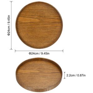 Unique Wood Serving Tray Round Decorative Platter Home Kitchen Table, Brown 9 Inch Unique Wood Serving Tray Round Decorative Platter Home Kitchen Table, Brown 9 Inch