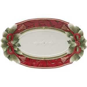Fitz and Floyd Holiday Home Large Platter, 17 Inch Red 17.0 In. L X 10.25 In. W X 1.75 In. H Fitz and Floyd Holiday Home Large Platter, 17 Inch Red 17.0 In. L X 10.25 In. W X 1.75 In. H