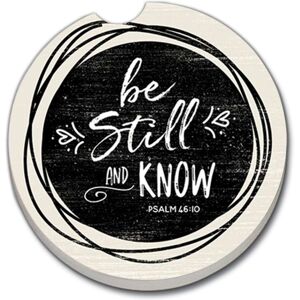 Counterart Absorbent Stoneware Car Coaster, Be Still, Set of 2 - 2.5 Multi 2.5 Counterart Absorbent Stoneware Car Coaster, Be Still, Set of 2 - 2.5 Multi 2.5