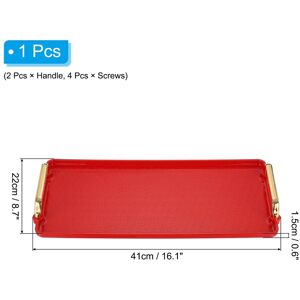 Unique Plastic Serving Tray with Gold Handle, Decorative Tray Jewelry Platter Red 16.1 Unique Plastic Serving Tray with Gold Handle, Decorative Tray Jewelry Platter Red 16.1