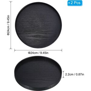 Unique 2pcs Wood Serving Tray Round Decorative Platter Home Kitchen Table 9 Inch Unique 2pcs Wood Serving Tray Round Decorative Platter Home Kitchen Table 9 Inch