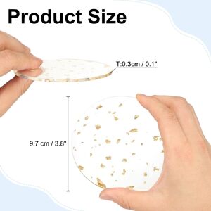 Unique 2pcs Foil Acrylic Drinks Coaster Round Table Coaster Decor Gold 0.1 In. W X 0.1 In. D Unique 2pcs Foil Acrylic Drinks Coaster Round Table Coaster Decor Gold 0.1 In. W X 0.1 In. D