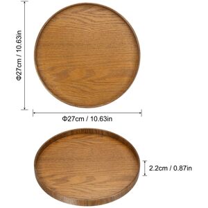 Unique Wood Serving Tray Round Decorative Platter Home Kitchen Table, Brown 11 Inch Unique Wood Serving Tray Round Decorative Platter Home Kitchen Table, Brown 11 Inch