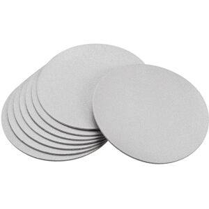 Unique 102mmRound Coasters PU Cup Mat Pad for Tableware Silver Tone 8pcs - Silver Tone Silver Tone 0.1 In. L X 0.1 In. W X 0.1 In. H Unique 102mmRound Coasters PU Cup Mat Pad for Tableware Silver Tone 8pcs - Silver Tone Silver Tone 0.1 In. L X 0.1 In. W X 0.1 In. H
