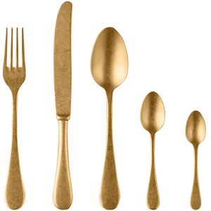 Mepra Vintage Flatware Set with Moka Spoons - 30 Pieces Gold Service for 6 Mepra Vintage Flatware Set with Moka Spoons - 30 Pieces Gold Service for 6