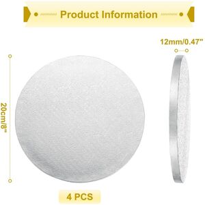 Unique Cake Boards, Round Cake Drum Circle Cake Base Grease Proof Pastry Board for Wedding Birthday Party Supplies Silver 8 inch Unique Cake Boards, Round Cake Drum Circle Cake Base Grease Proof Pastry Board for Wedding Birthday Party Supplies Silver 8 inch