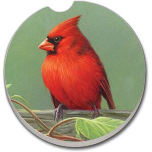 Counterart Absorbent Stoneware Car Coaster, Railbirds, Set of 2 - 2.5 Multi 2.5 Counterart Absorbent Stoneware Car Coaster, Railbirds, Set of 2 - 2.5 Multi 2.5