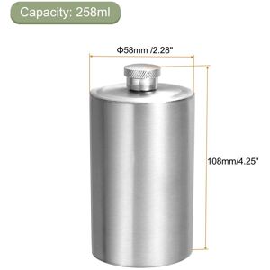 Unique 9oz 258ml Stainless Steel Hip Flask for Camping Outdoor Activity Silver 0.0 In. L X 2.28 In. W X 4.25 In. H Unique 9oz 258ml Stainless Steel Hip Flask for Camping Outdoor Activity Silver 0.0 In. L X 2.28 In. W X 4.25 In. H