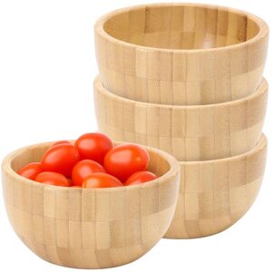 MegaChef 4 Piece 4.75 Inch Small Bamboo Wood Serving Bowl Set For Salads, Snacks, and More Brown 4.75 In. L X 5.0 In. W X 2.35 In. H MegaChef 4 Piece 4.75 Inch Small Bamboo Wood Serving Bowl Set For Salads, Snacks, and More Brown 4.75 In. L X 5.0 In. W X 2.35 In. H