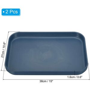 Unique 2Pcs Plastic Fast Food Serving Tray 15 Dark Blue 15 Unique 2Pcs Plastic Fast Food Serving Tray 15 Dark Blue 15