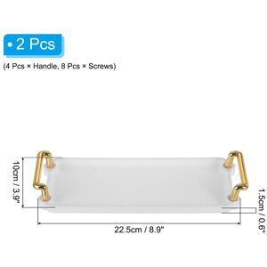 Unique 2Pcs Plastic Serving Tray with Golden Handle 8.9 White 8.9 Unique 2Pcs Plastic Serving Tray with Golden Handle 8.9 White 8.9