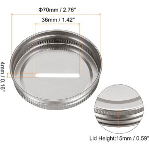Unique Coin Slot Bank Lid for Mason Jar, Tin Plate Caps Inserts, - 70mm Silver 70mm Unique Coin Slot Bank Lid for Mason Jar, Tin Plate Caps Inserts, - 70mm Silver 70mm