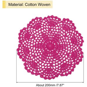 Unique Crochet Doilies, 8 Inch - Handmade Crochet Cotton Coaster Rose Red 8Pcs Unique Crochet Doilies, 8 Inch - Handmade Crochet Cotton Coaster Rose Red 8Pcs
