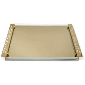 Vivience Imprinted Handles Acrylic Challah Tray Gold 12.0 In. L X 16.0 In. W Vivience Imprinted Handles Acrylic Challah Tray Gold 12.0 In. L X 16.0 In. W