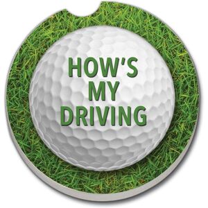 Counterart Absorbent Stoneware Car Coaster, How's My Driving, Set of 2 - 2.5 Multi 2.5 Counterart Absorbent Stoneware Car Coaster, How's My Driving, Set of 2 - 2.5 Multi 2.5
