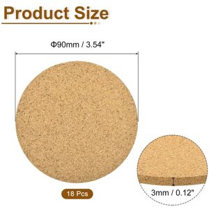 Unique Cork Coaster for Drink, Round Cork Mats 3mm Thick Brown - 18Pcs 90mm Dia, 3mm Thick Unique Cork Coaster for Drink, Round Cork Mats 3mm Thick Brown - 18Pcs 90mm Dia, 3mm Thick