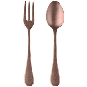 Mepra Stainless Steel w/PVD Titanium Coating Vintage Bronzo Serving Set (Fork and Spoon) Service for 1 Mepra Stainless Steel w/PVD Titanium Coating Vintage Bronzo Serving Set (Fork and Spoon) Service for 1