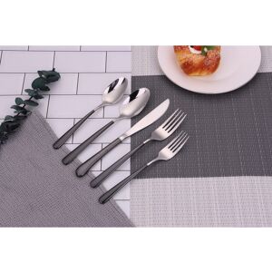 Vivience 20 Pc Flatware Set Silver With Black Handles - Service For 4 Silver/Black Service for 4 Vivience 20 Pc Flatware Set Silver With Black Handles - Service For 4 Silver/Black Service for 4