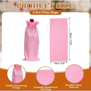 Unique Velvet Wine Bottle Bags, Wine Gift Bags with Double Drawstring Closure Reusable Liquor Bottle Covers Pink 6Pcs Unique Velvet Wine Bottle Bags, Wine Gift Bags with Double Drawstring Closure Reusable Liquor Bottle Covers Pink 6Pcs