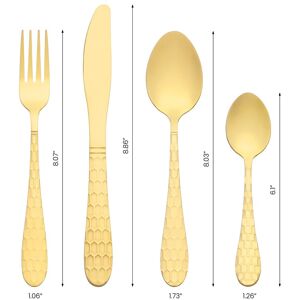 Unique 16 PCS Silverware Set, Stainless Steel Flatware Knives, Spoons and Forks Set, Mirror Polished Cutlery Set, Serving Set - 16 PCS Gold 16 PCS Unique 16 PCS Silverware Set, Stainless Steel Flatware Knives, Spoons and Forks Set, Mirror Polished Cutlery Set, Serving Set - 16 PCS Gold 16 PCS