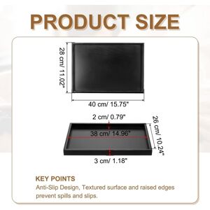 Unique Wooden Serving Tray Rectangular Decorative Platter Black 15.8x11 Inch Unique Wooden Serving Tray Rectangular Decorative Platter Black 15.8x11 Inch