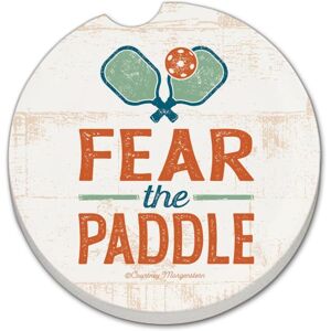 CounterArt Fear the Paddle 2 Pack Absorbent Stone Coaster for Vehicle Cup Holder 2.6” Diameter Manufactured in The USA Multi 2.5 In. L X 2.5 In. W X 0.5 In. D CounterArt Fear the Paddle 2 Pack Absorbent Stone Coaster for Vehicle Cup Holder 2.6” Diameter Manufactured in The USA Multi 2.5 In. L X 2.5 In. W X 0.5 In. D